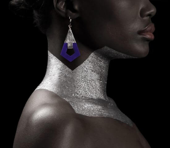 Boucle d' oreilles en cuir - Design Camille Roussel